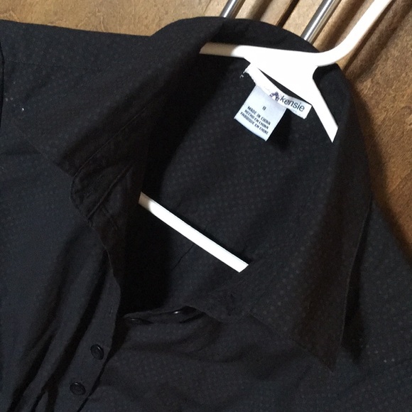 Kensie black with mute polka dot spring blouse. - Picture 4 of 4